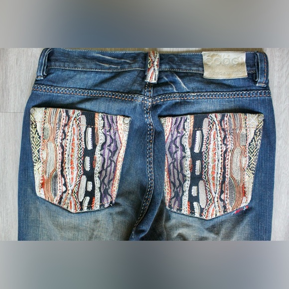 COOGI Other - VINTAGE Coogi Jeans Mens 34x34 Blue Straight Baggy Hip Hop Embroidered Denim